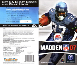 Gamecube Manual Madden 08