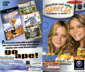 Manual Nintendo GameCube Mary-Kate and Ashley Sweet 16 - Licensed to Drive