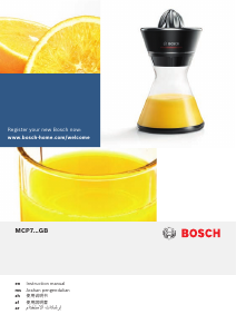 Manual Bosch MCP72GPWGB Citrus Juicer