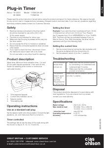 Handleiding Clas Ohlson 11GW Schakelklok