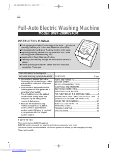 Manual Daewoo DWF-240M Washing Machine