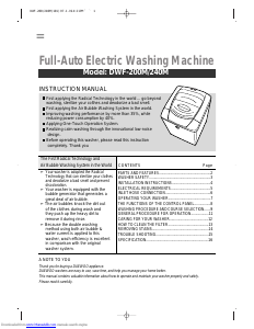 Manual Daewoo DWF-200M Washing Machine