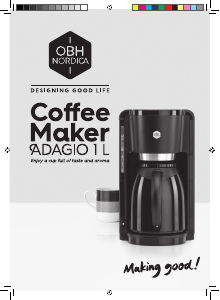 Manual OBH Nordica OP3808S0 Adagio Coffee Machine