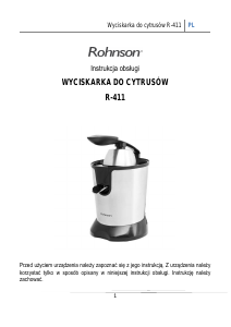 Instrukcja Rohnson R-411 Wyciskarka do cytrusów