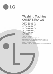 Manual LG WD-10260T Washing Machine