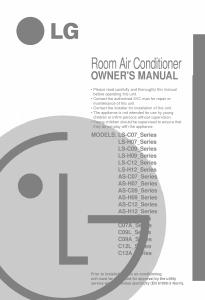 Manual LG ASNH126URD0 Air Conditioner