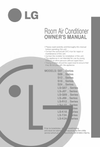Manual LG LSNK1864PL Air Conditioner