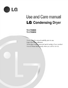 Manual LG TD-C70080E Dryer