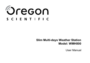 Mode d’emploi Oregon WMH 800 Station météo