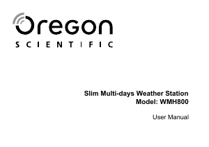 Handleiding Oregon WMH 800 Weerstation