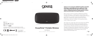Bruksanvisning Gear4 HouseParty Portable Wireless Dockningshögtalare