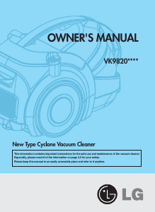 Manual LG VK9820UHR Vacuum Cleaner