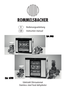 Manual Rommelsbacher DA 1000 Food Dehydrator