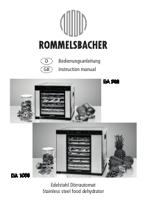 Bedienungsanleitung Rommelsbacher DA 900 Lebensmitteltrockner