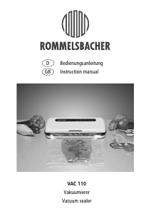 Bedienungsanleitung Rommelsbacher VAC 110 Vakuumierer
