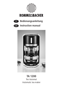 Handleiding Rommelsbacher TA 1200 Theezetapparaat