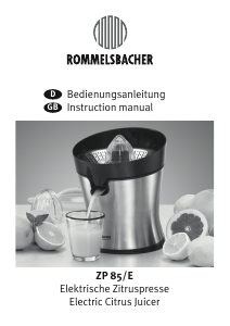 Manual Rommelsbacher ZP 85/E Citrus Juicer