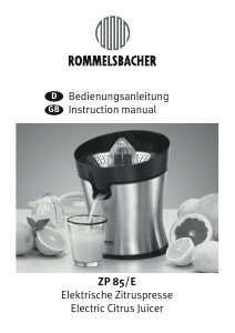 Bruksanvisning Rommelsbacher ZP 85/E Citruspress