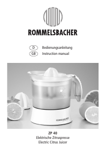 Manual Rommelsbacher ZP 40 Citrus Juicer