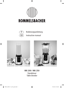 Bedienungsanleitung Rommelsbacher MX 250 Standmixer
