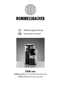 Bedienungsanleitung Rommelsbacher EKM 200 Kaffeemühle