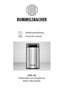 Bedienungsanleitung Rommelsbacher EKM 100 Kaffeemühle