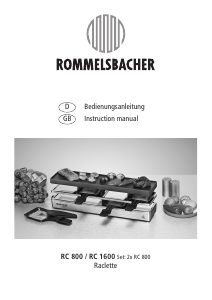 Bedienungsanleitung Rommelsbacher RC 1600 Raclette-grill