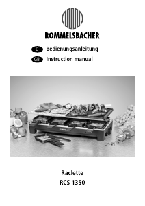 Manual Rommelsbacher RCS 1350 Raclette Grill