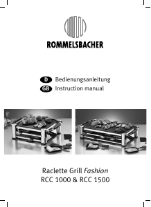 Manual Rommelsbacher RCC 1500 Raclette Grill
