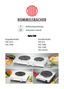 Bedienungsanleitung Rommelsbacher THS 2015 Kochfeld