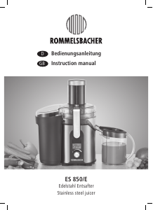 Bedienungsanleitung Rommelsbacher ES 850/E Entsafter