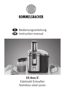 Manual Rommelsbacher ES 800/E Juicer