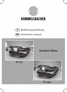 Bedienungsanleitung Rommelsbacher ST 1410 Kontaktgrill