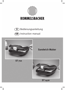 Bedienungsanleitung Rommelsbacher ST 710 Kontaktgrill