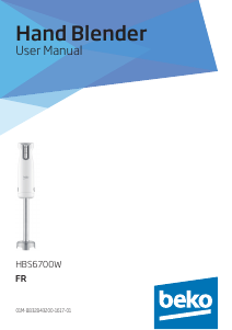 Mode d’emploi BEKO HBS6700W Mixeur plongeant