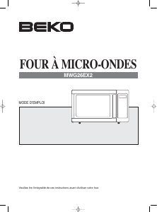 Mode d’emploi BEKO MWG 26 EX2 Micro-onde
