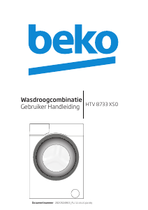 Handleiding BEKO HTV 8733 XS01 Was-droog combinatie