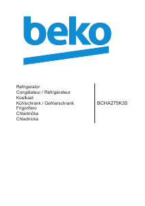 Bruksanvisning BEKO BCHA275K4SN Kyl-frys