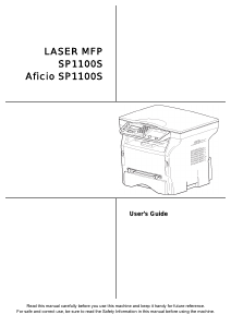 Manual Ricoh Aficio SP 1100S Multifunctional Printer