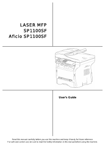 Bruksanvisning Ricoh Aficio SP 1100SF Multifunktionsskrivare