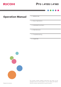 Handleiding Ricoh Pro L4130 Printer