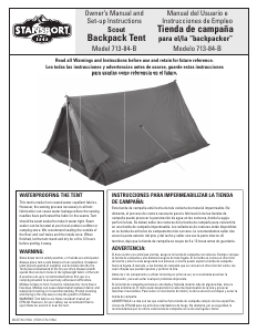 Manual de uso Stansport 713-84-B Scout Carpa de campaña