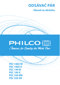 Návod Philco PEC 190 W Digestor
