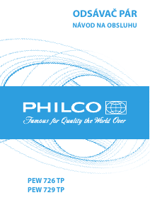 Návod Philco PEW 726 TP Digestor
