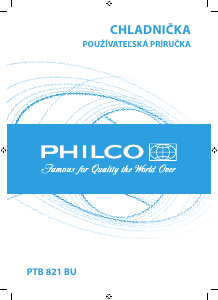 Návod Philco PTB 821 BU Chladnička