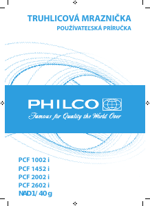 Návod Philco PCF 2602 i Mraznička