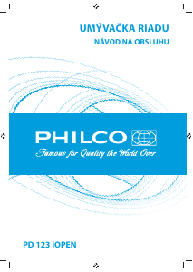 Návod Philco PD 123 iOPEN Umývačka riadu