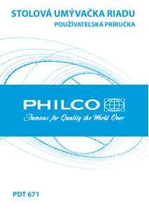 Návod Philco PDT 671 Umývačka riadu