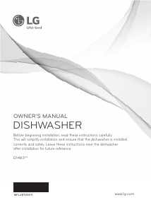 Manual LG D1483CF Dishwasher