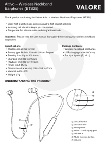 Manual Valore BTS25 Headphone